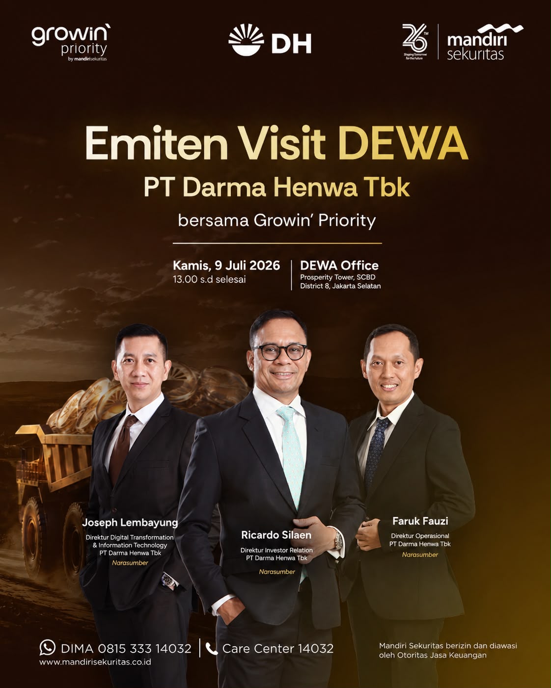 Emiten Visit PT Darma Henwa Tbk Bersama Growin' Priority